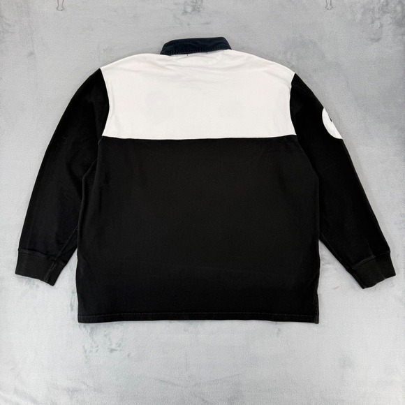 Polo Ralph Lauren Rugby Shirt Crest Logo P.R.L 1967 Black White Men's Size XL - Picture 6 of 16